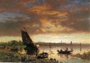 Albert Bierstadt Harbor_Scene painting